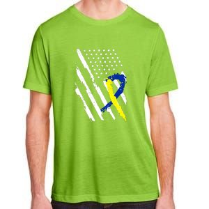 USA Flag Down Syndrome Awareness Dad Mom Down Syndrome Gift Adult ChromaSoft Performance T-Shirt