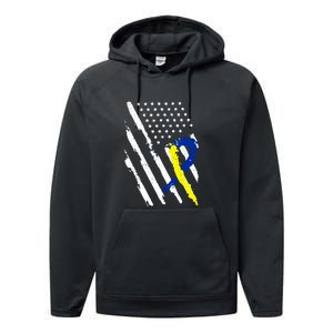 USA Flag Down Syndrome Awareness Dad Mom Down Syndrome Gift Performance Fleece Hoodie