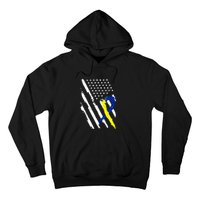 USA Flag Down Syndrome Awareness Dad Mom Down Syndrome Gift Hoodie