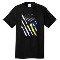 USA Flag Down Syndrome Awareness Dad Mom Down Syndrome Gift Tall T-Shirt