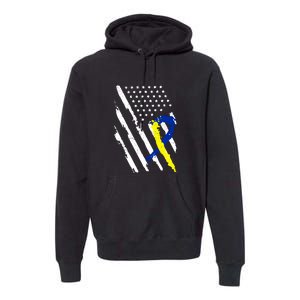 USA Flag Down Syndrome Awareness Dad Mom Down Syndrome Gift Premium Hoodie