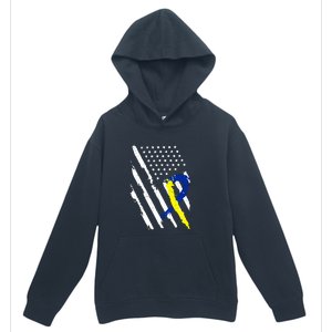 USA Flag Down Syndrome Awareness Dad Mom Down Syndrome Gift Urban Pullover Hoodie