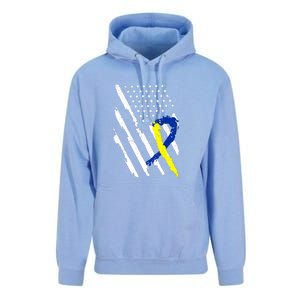 USA Flag Down Syndrome Awareness Dad Mom Down Syndrome Gift Unisex Surf Hoodie