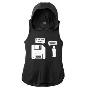 USB Floppy Disk I am Your Father Geek Gifts Ladies PosiCharge Tri-Blend Wicking Draft Hoodie Tank