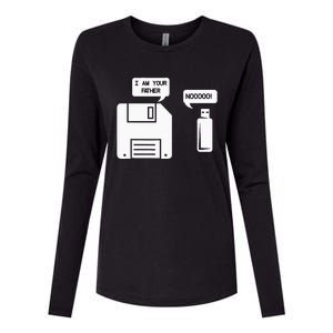 USB Floppy Disk I am Your Father Geek Gifts Womens Cotton Relaxed Long Sleeve T-Shirt