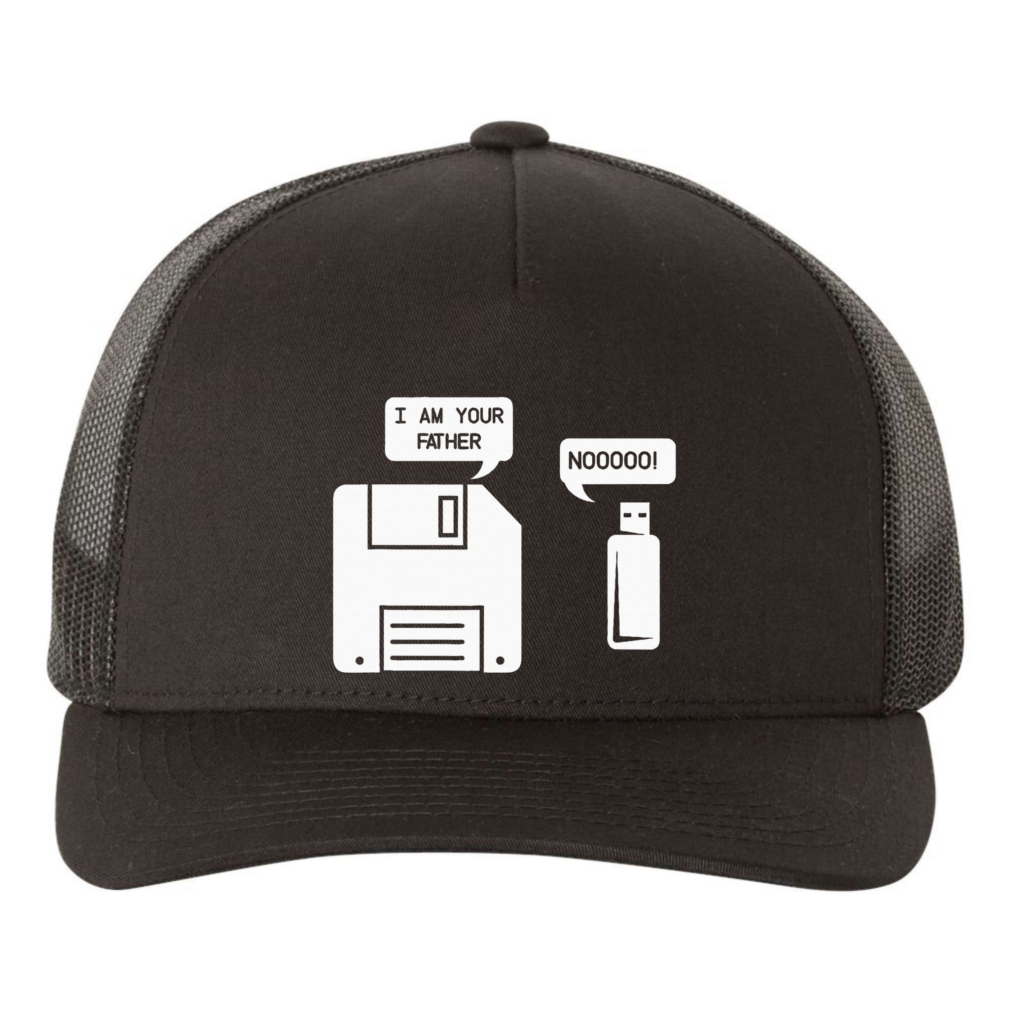 USB Floppy Disk I am Your Father Geek Gifts Yupoong Adult 5-Panel Trucker Hat