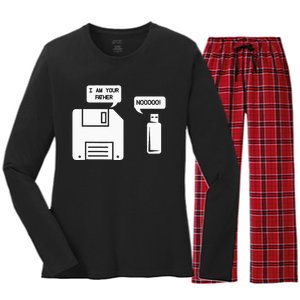 USB Floppy Disk I am Your Father Geek Gifts Women's Long Sleeve Flannel Pajama Set 