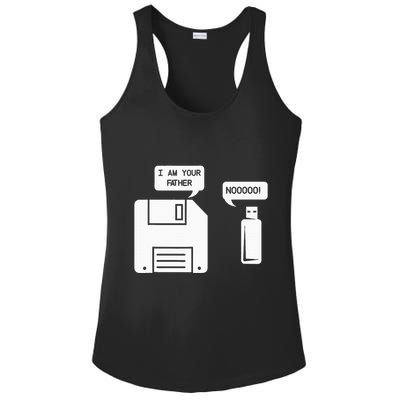 USB Floppy Disk I am Your Father Geek Gifts Ladies PosiCharge Competitor Racerback Tank