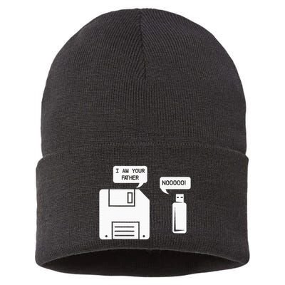 USB Floppy Disk I am Your Father Geek Gifts Sustainable Knit Beanie