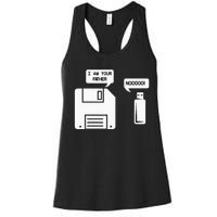 USB Floppy Disk I am Your Father Geek Gifts Women's Racerback Tank