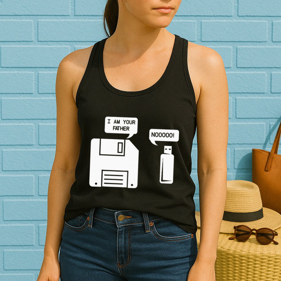 USB Floppy Disk I am Your Father Geek Gifts Womens Tank Top