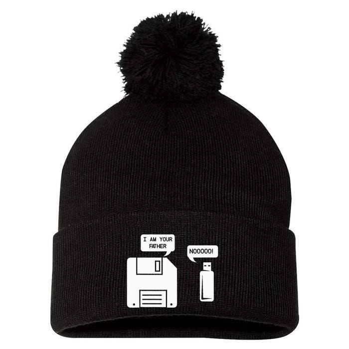 USB Floppy Disk I am Your Father Geek Gifts Pom Pom 12in Knit Beanie