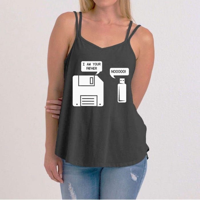 USB Floppy Disk I am Your Father Geek Gifts Women's Strappy Tank