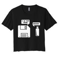 USB Floppy Disk I am Your Father Geek Gifts Women's Crop Top Tee