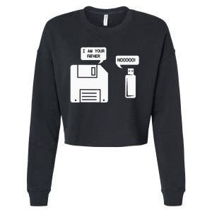 USB Floppy Disk I am Your Father Geek Gifts Cropped Pullover Crew