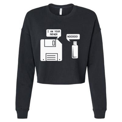 USB Floppy Disk I am Your Father Geek Gifts Cropped Pullover Crew