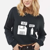 USB Floppy Disk I am Your Father Geek Gifts Cropped Pullover Crew