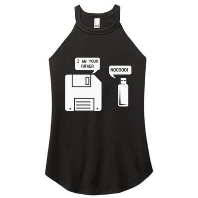 USB Floppy Disk I am Your Father Geek Gifts Women's Perfect Tri Rocker Tank