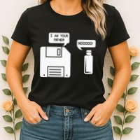 USB Floppy Disk I am Your Father Geek Gifts Womens T-Shirt