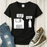 USB Floppy Disk I am Your Father Geek Gifts Womens T-Shirt
