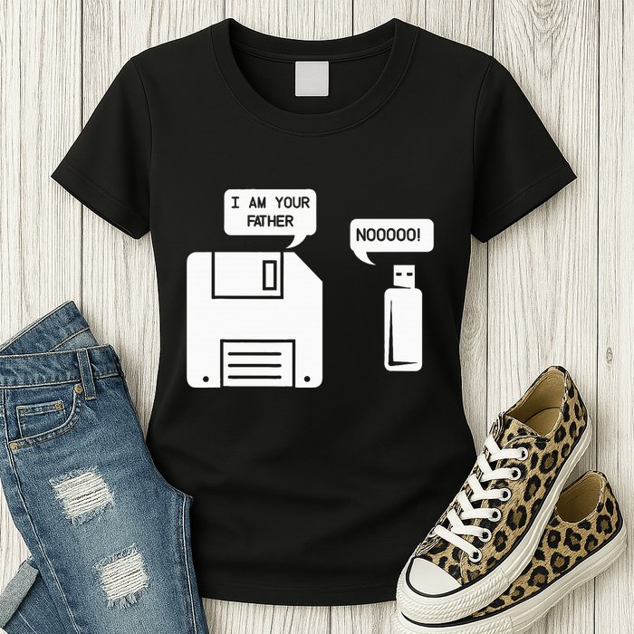 USB Floppy Disk I am Your Father Geek Gifts Womens T-Shirt