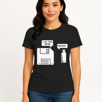 USB Floppy Disk I am Your Father Geek Gifts Womens T-Shirt