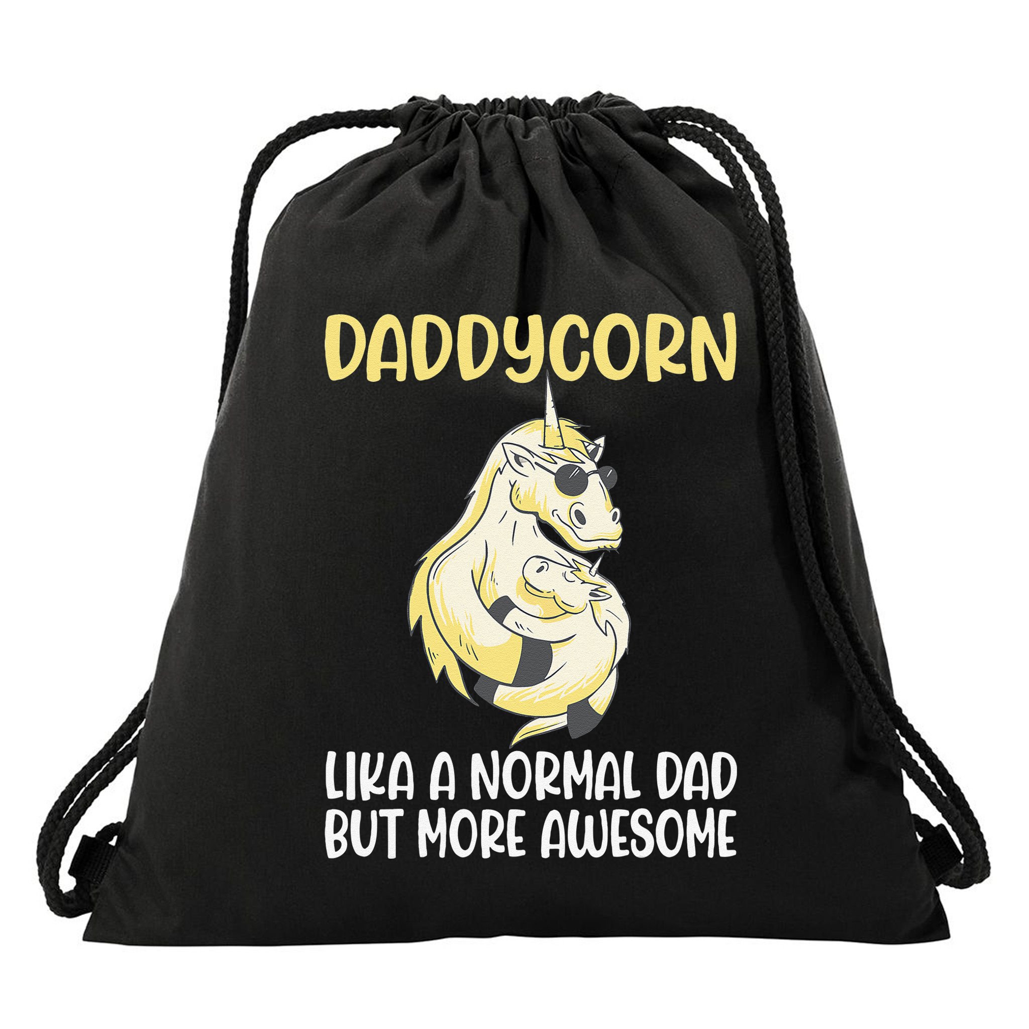 Unicorn Father Dad Daddycorn Fathers Day Idea Drawstring Bag