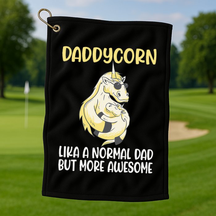 Unicorn Father Dad Daddycorn Fathers Day Idea Golf Towel