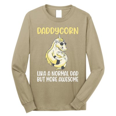 Unicorn Father Dad Daddycorn Fathers Day Idea Long Sleeve Shirt