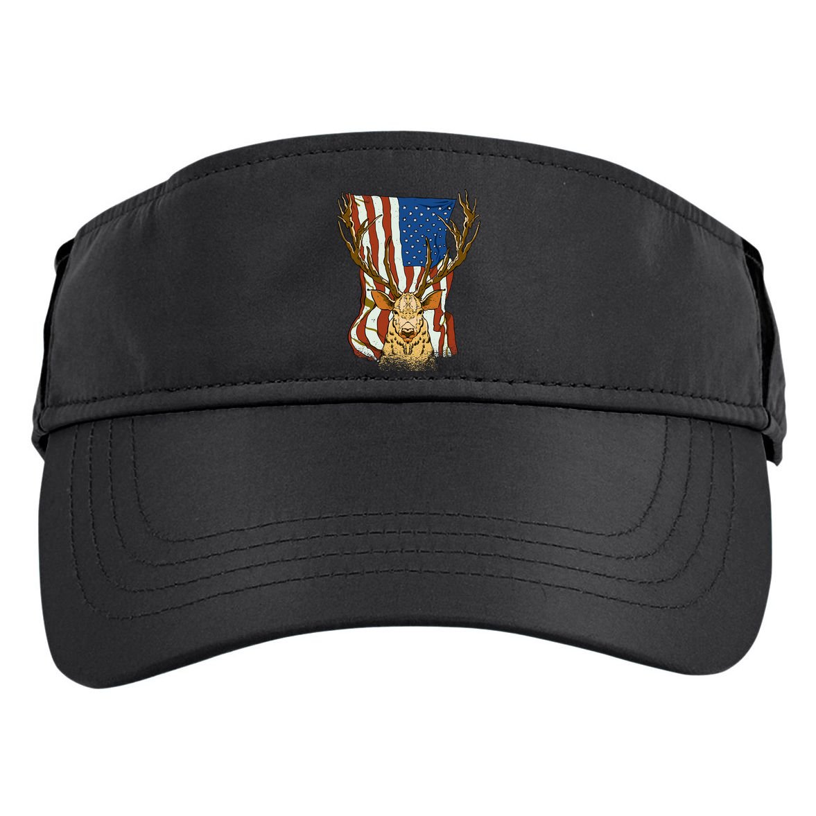 USA Flag Deer Hunting Gift Adult Drive Performance Visor