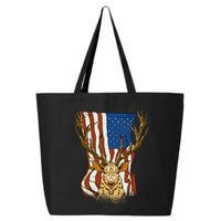 USA Flag Deer Hunting Gift 25L Jumbo Tote