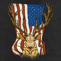 USA Flag Deer Hunting Gift 25L Jumbo Tote