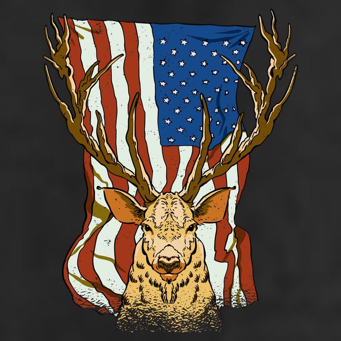 USA Flag Deer Hunting Gift 25L Jumbo Tote