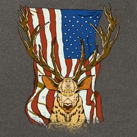 USA Flag Deer Hunting Gift Cotton Canvas Backpack