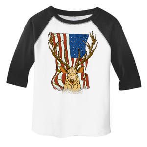 USA Flag Deer Hunting Gift Toddler Fine Jersey T-Shirt