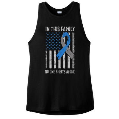 USA Flag Diabetes Type 1 Awareness Family Support Ladies PosiCharge Tri-Blend Wicking Tank