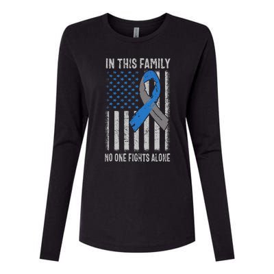 USA Flag Diabetes Type 1 Awareness Family Support Womens Cotton Relaxed Long Sleeve T-Shirt