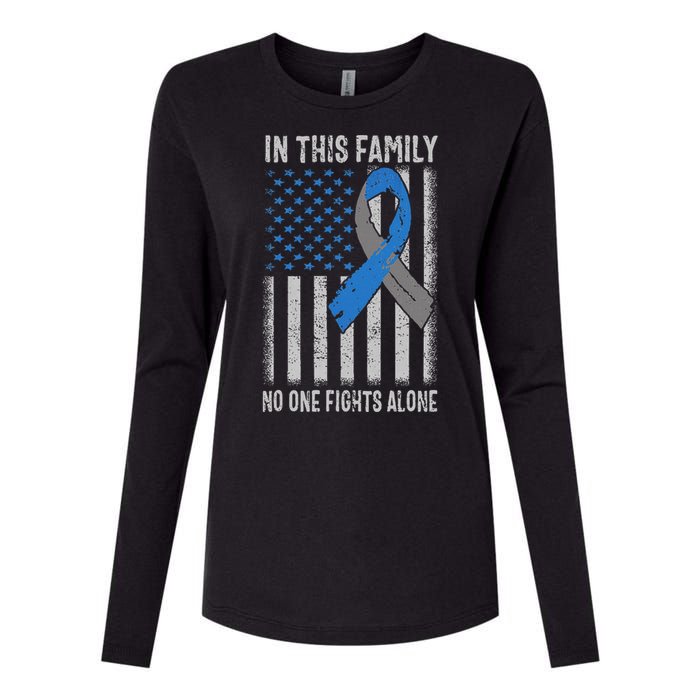 USA Flag Diabetes Type 1 Awareness Family Support Womens Cotton Relaxed Long Sleeve T-Shirt