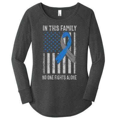 USA Flag Diabetes Type 1 Awareness Family Support Women's Perfect Tri Tunic Long Sleeve Shirt