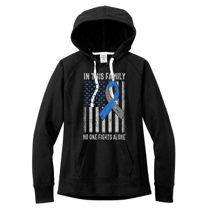 USA Flag Diabetes Type 1 Awareness Family Support Women's Fleece Hoodie