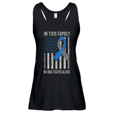 USA Flag Diabetes Type 1 Awareness Family Support Ladies Essential Flowy Tank