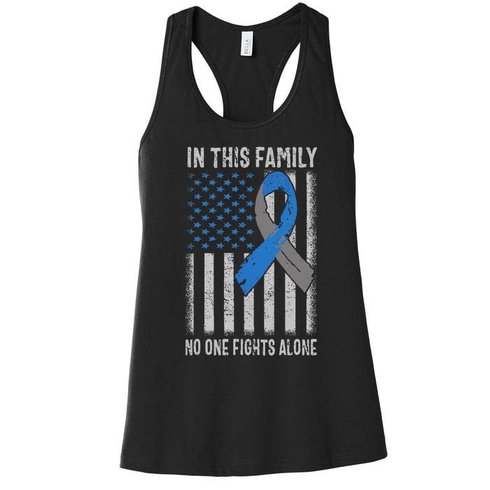 USA Flag Diabetes Type 1 Awareness Family Support Women's Racerback Tank