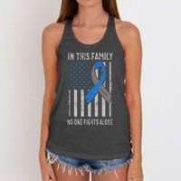 USA Flag Diabetes Type 1 Awareness Family Support Women's Knotted Racerback Tank