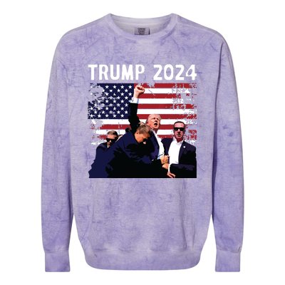 Us Flag Donald Trump Election Rally Shooting 2024 Colorblast Crewneck Sweatshirt