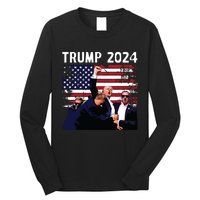 Us Flag Donald Trump Election Rally Shooting 2024 Long Sleeve Shirt