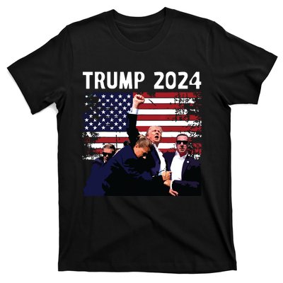 Us Flag Donald Trump Election Rally Shooting 2024 T-Shirt