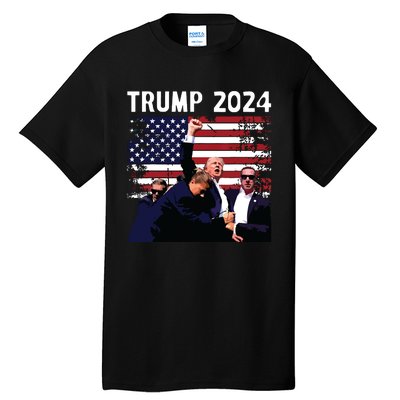 Us Flag Donald Trump Election Rally Shooting 2024 Tall T-Shirt