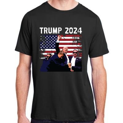 Us Flag Donald Trump Election Rally Shooting 2024 Adult ChromaSoft Performance T-Shirt