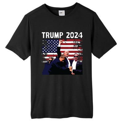 Us Flag Donald Trump Election Rally Shooting 2024 Tall Fusion ChromaSoft Performance T-Shirt