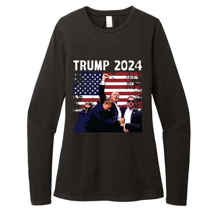 Us Flag Donald Trump Election Rally Shooting 2024 Womens CVC Long Sleeve Shirt